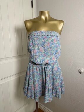 Hollister Strapless Drawstring Blouson Mini Dress XS